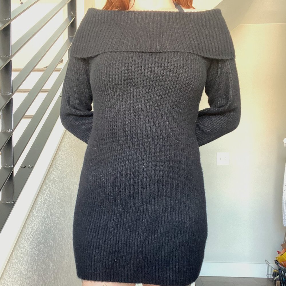 American Eagle Slouchy Off Shoulder Sweater Dress